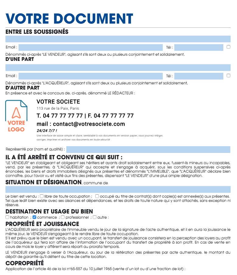 Votre document personnalisé